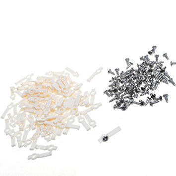 BCP 100pcs Clip-One Side Fixing Mounting Bracket for LED Strip Lights, Screws are Included (For 12mm Strip Light)