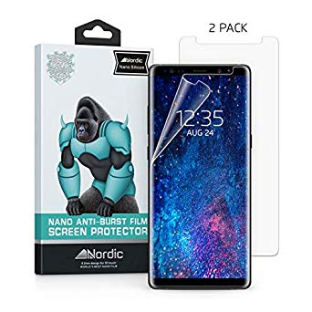 [2-Pack] Nordic Nano Film (Case Friendly) Screen Protector for Samsung Galaxy Note 9 & Note 8 (Updated Version) Anti Bubble Free Film