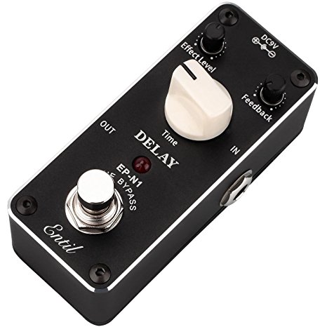 Entil Concise Vintage Pure Analog Delay Guitar Effect Pedal True Bypass, Black