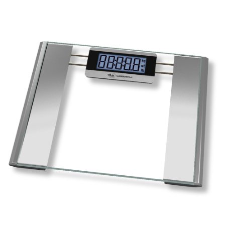 Woodsam Digital Body Weight Bathroom Scale  Tempered Glass 330lb Capacity Clear