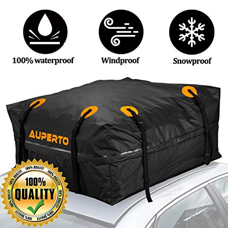 Cargo Bag, AUPERTO Roof Bags 425 Liters Storage Capacity Waterproof for Cars, Vans or SUVs 95x95x46cm (black)