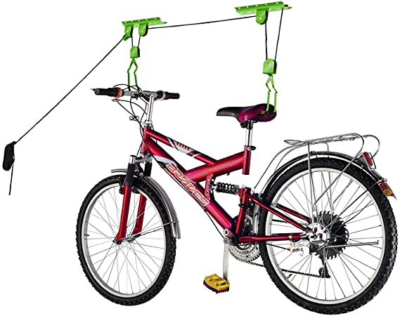Bike Lane Products Bicycle Hoist 2-Pack Quality Garage Storage Bike Lift with 100 lb Capacity Even Works as Ladder Lift Premium Quality