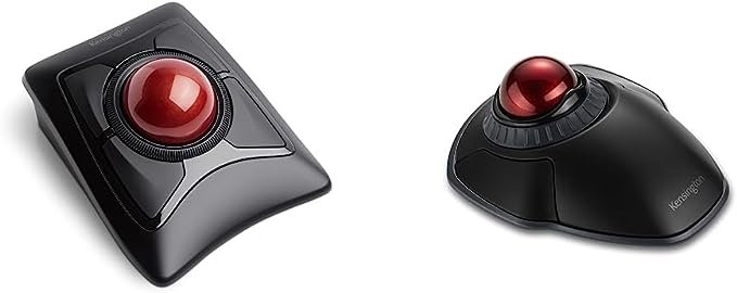 Kensington Expert Wireless Trackball Mouse (K72359WW) Black, 3.5" x 6.1" x 8" & Orbit Wireless Trackball with Scroll Ring - Black-Red (K70990WW),