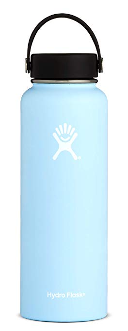 Hydro Flask 40 oz Double Wall Vacuum Insulated Stainless Steel Leak Proof Sports Water Bottle, Wide Mouth with BPA Free Flex Cap, Frost