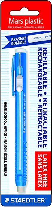 Staedtler Mars Plastic Eraser Refillable Holder, Includes Eraser (52850BK)