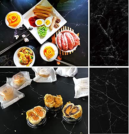 Selens 56x89cm 2 in 1 Backdrop Black Marble Texture Background Photography Photo for Food Flat Lay Props Jewelry Cosmetics Small Product, Double Sided Pattern