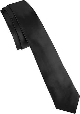 Yolev Men's Ties Solid Pure Color 3.15" (8CM) Necktie Black Ties For Men Solid Color Clip-on Ties Pre-tied Neckt Adjustable Neck Strap Tie