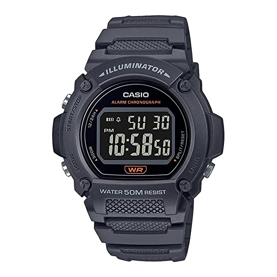 Casio Digital Gray Dial Unisex's Watch-W-219H-8BVDF