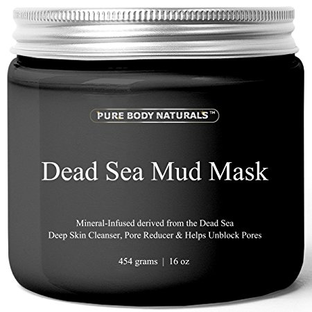 Pure Body Naturals Beauty Dead Sea Mud Mask for Facial Treatment - Large Size (Better Value) 16.9 fl.oz