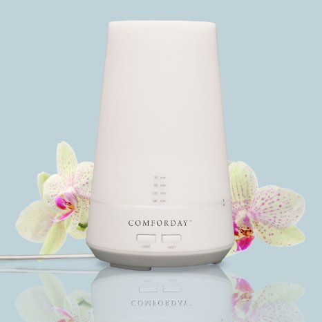 Comforday Aromatherapy Essential Oil Purifier Diffuser Air Humidifier with 4 Timer Settings and 7 Colors LED Changing Light