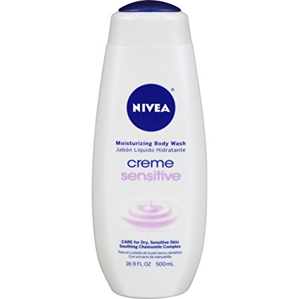 NIVEA Creme Sensitive Moisturizing Body Wash 16.9 Fluid Ounce (Pack of 3)