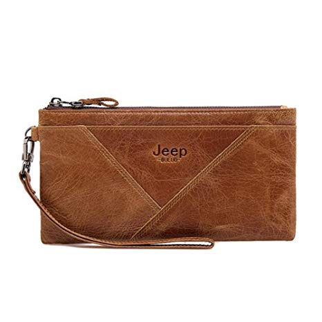 JEEP BULUO Women's Genuine leather Wallet Long