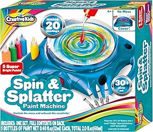 Creative Kids Spin & Paint Art Kit Pro - Advanced Spinning Art Station   Cards & Paints | Preschool Toddlers, Children & Adults, 6