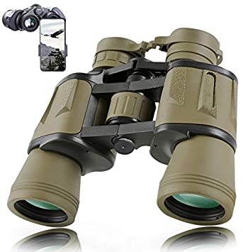 8x40 Military Binoculars for Adults with Smartphone Adapter - HD Binoculars for Bird Watching Hunting Hiking Sightseeing Golf Travel Concert Game with BAK4 Prism FMC Lens Black, Mud