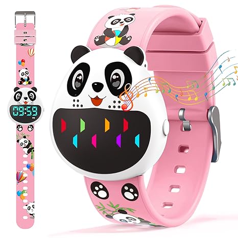 Potty Training Watch Timer for Toddler Boys & Girls, USB Rechargeable Training Potty Watch with Countdown, Alarm Clocks, Flashing Lights and Music, Waterproof Potty Reminder Watches for Kids - Pink