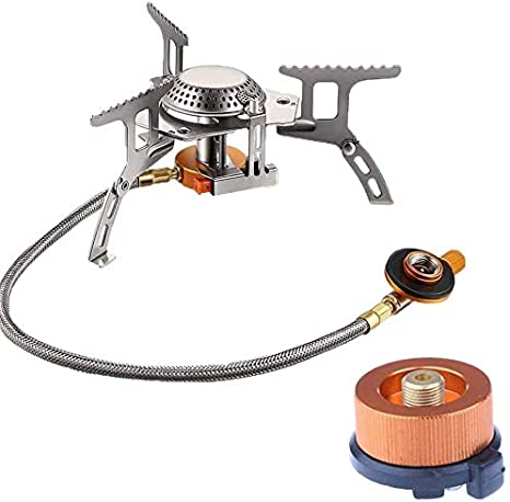 swiftrans Camping Gas Stove with Carry Case 3500W Backpacking Lightweight Compatibile Stainless Steel Polished Stove for Camping Travel