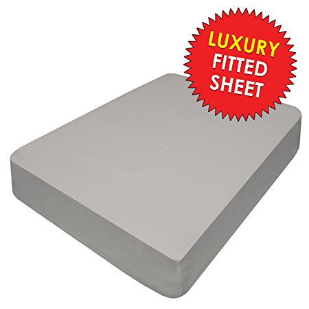 Premium Microfiber FITTED Bed Sheet Ultra Soft Luxury 15" DEEP POCKETS by My Perfect Nights (KING, GRAY)