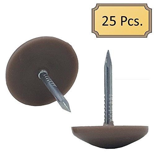 3/4" Dia. Crescent Shaped Nail-on Slider Glides for Chairs, Stools, & Tables - Protects Your Floors as Furniture Slides Like Magic! - Tan - Box of 25