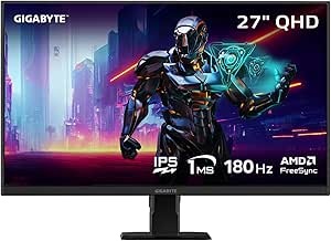 GIGABYTE - GS27Q Advanced - 27" IPS Gaming Monitor - QHD 2560x1440-180Hz - 1ms MPRT - AMD FreeSync - HDMI, DP - Black