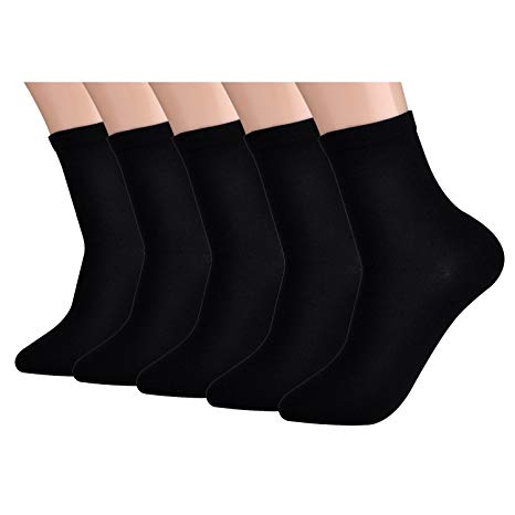Men's Comfort Cotton Crew Socks Thin 5 Pack in a Box