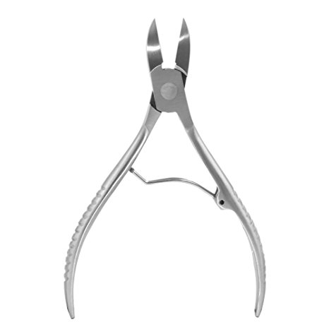 Linkcool Cuticle Nipper - Stainless Steel Cuticle Cutter Clipper for Fingernails and Toenails - Manicure and Pedicure Tool for Thick and Ingrown Nails with Protective Cover (Silver)