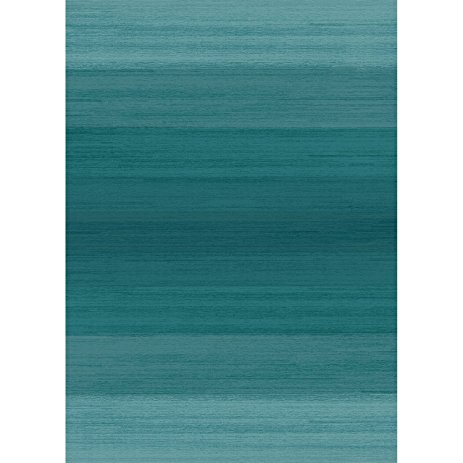 Washable Indoor/Outdoor Stain Resistant 5x7 (60"x84") Area Rug 2pc Set (Cover and Pad) Ombre Blue