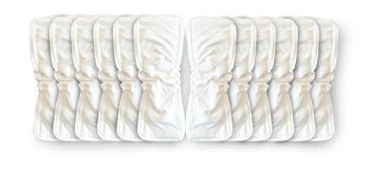 Naturally Natures Soft Baby 5 Layer Bamboo Inserts with Gussetts Reusable Liners for Cloth Diapers (Pack of 12)
