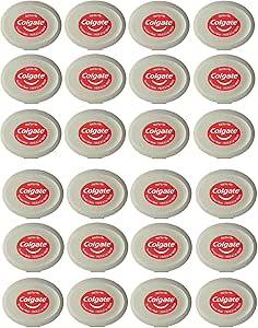 Colgate Waxed Dental Floss for Improved Mouth Health Small Travel Size 3 Yards (2.7 Meters) - Pack of 24