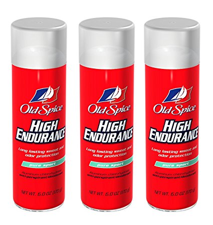 Old Spice High Endurance Aerosol Pure Sport Scent Men's Anti-Perspirant & Deodorant 6 Oz (Pack of 3)