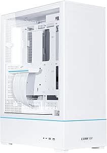 Lian Li SUP 01-45L Stand-Up platform case- Independent chamber direct cooling design-510mm PCIe 4.0 riser cable-Pre-installed 3X 120mm fans-Dual ARGB strips-Supports 360mm/280mm AIO-White (SUP01W.US)