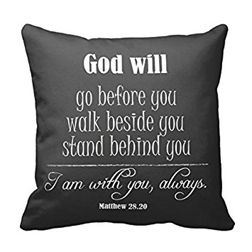 Inspirational God Quote; Go, Walk And Stand Pillow Cases Personalized 18x18 Inch Square Cotton Throw Pillow Case Case Decor Cushion Covers
