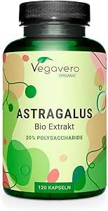 Astragale BIO Vegavero® | Qualité PREMIUM : 20% Polysaccharides | 750 mg Extrait Astragalus Bio (15:1) | Immunité + Anti Stress | 120 Gélules | VEGAN