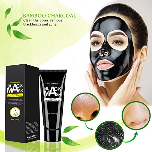 Tomiya Black Peel off Mask,Charcoal Balckhead Remover Mask,Deep Cleasing Facial Mask,Shrinking Pores,Brighten Skin,1 tube 60g