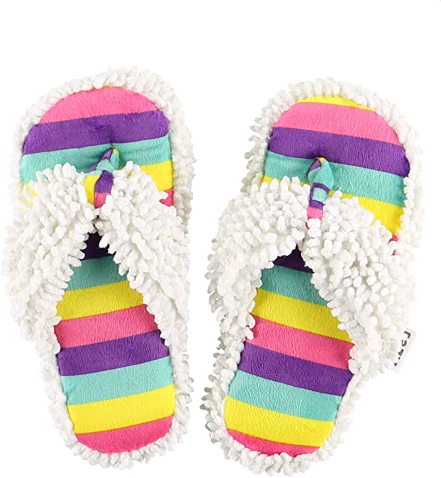 Lazy One Spa Flip-Flop Slippers for Women, Girls' Fuzzy House Slippers