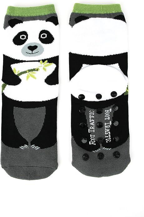 Foot Traffic Novelty Slip Grip Socks for Women, Warm Slipper Socks with Nonslip Pads