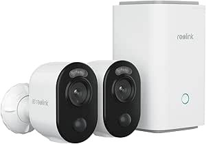 REOLINK 4K Security Cameras Wireless Outdoor System, Encrypted Local Storage, AI Detection, 2.4/5GHz Wi-Fi, Spotlight, 64GB microSD Included, No Monthly Fee, Home Hub with 2X Argus 3 Ultra