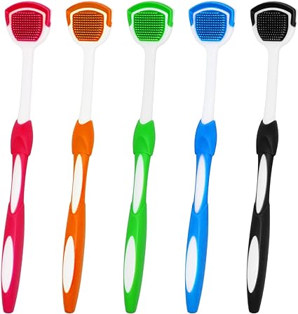 Tongue Brush, Tongue Scraper, Tongue Cleaner, Tongue Scraper Brush, Tongue Scraper Cleaner, Tongue Brushes, Helps Fight Bad Breath, 5 Tongue Scrapers, 5 Pack