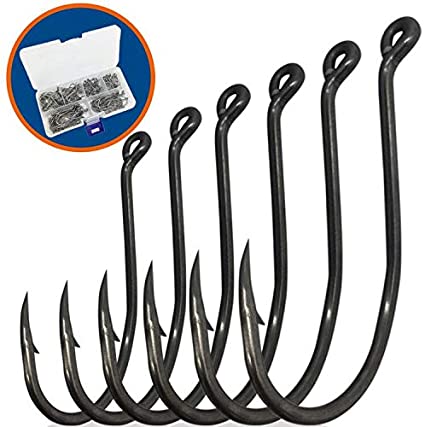 YOTO 120pcs 8299 Octopus Beak Fishing Hooks,Stainless Steel Extra Strong Bait Fishing Hook for Saltwater Freshwater, 1/0 2/0 3/0 4/0 5/0 6/0