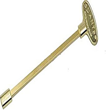 Dante Products Universal Gas Valve Key, 8-Inch, Polished Brass