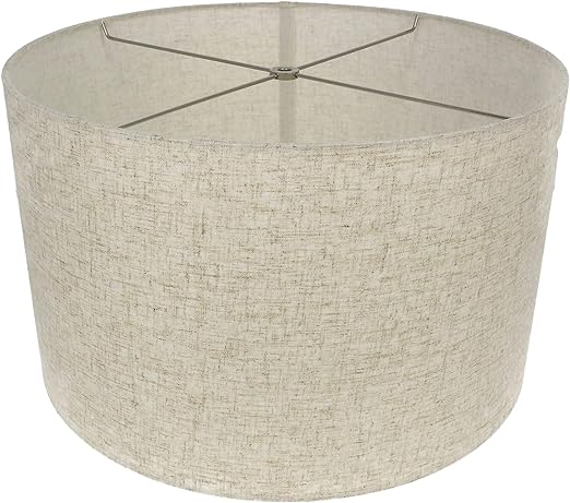 Urbanest Linen Drum Lamp Shade, 18-inch by 18-inch by 11-inch, Cottage, Spider-Fitter
