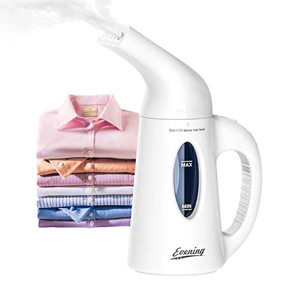 Evening Handheld Fast Heat Clothes Garment Fabric Steamer Remove Wrinkles Steam Soften Clean Sanitize Sterilize Defrost Perfect Tra, White