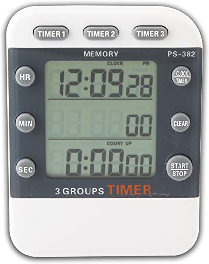 Digital 3 Channel Alarm Timer, Electronic Countdown LCD Clock Timer