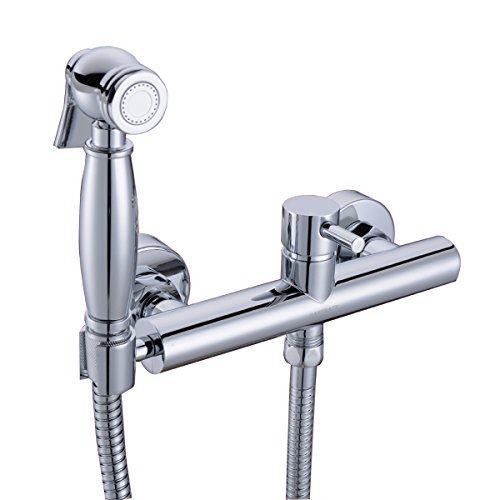 HANEBATH Toilet Bidet Sprayer Set with Hot and Cold Mixing Valve -Strong Water,Chrome