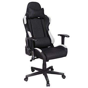 Modrine Executive Racing Gaming Chair,Durable Metal Frame Swivel Ergonomic Breathable High Back PU Leather Computer Desk Seat Office Chair Furniture with Lumbar Support and Headrest for adults (Black)
