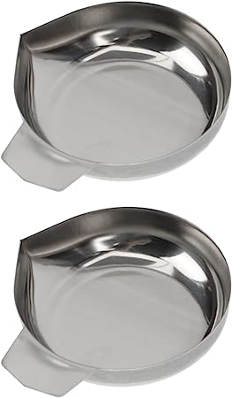 DOITOOL 2Pcs Weighing Boats Stainless Steel Weighing Plate Scale Tray Lab Dish Container Laboratory Supplies for Measuring Mixing Powders Liquids