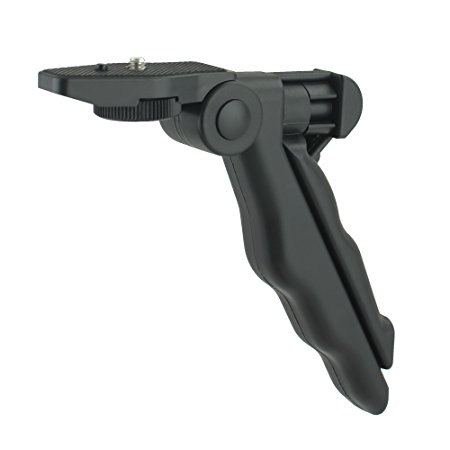 Mini Tripod and Grip, Tackform® [STABLE] Revolver , with 1/4-20 Screw for DSLR, and Action Cameras [Lightweight & Portable]