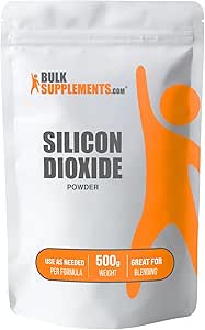 BulkSupplements.com Silicon Dioxide Powder - Silica Powder, Silicon Dioxide Food Grade -Additive & Anti-Caking Agent for Capsules, Emulsifier, 500g (1.1 lbs) (Pack of 1)