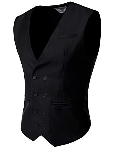 Nearkin Mens Double Breasted 8 Button Classic Formal Waistcoat