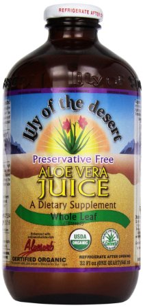 Lily of the Desert Aloe Juice Preservative Free Whole Leaf 1 Quart Packaging may vary