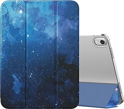 MoKo iPad 10th Generation Case 2022, Slim Stand Hard PC Translucent Back Shell Smart Cover Case for iPad 10th Gen 10.9 inch 2022, Support Touch ID, Auto Wake/Sleep, Blue Starry Sky